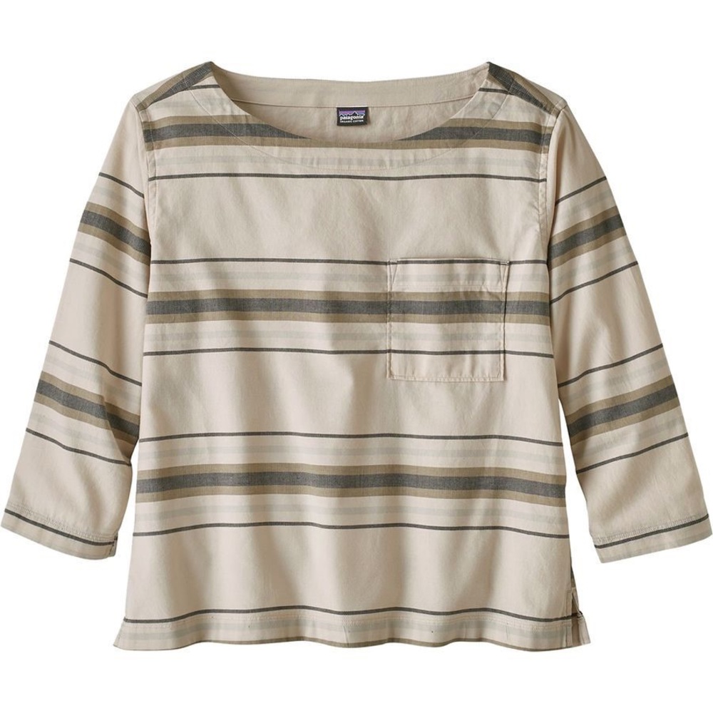Patagonia Catbells Cotton Striped 3/4 Sleeve Top